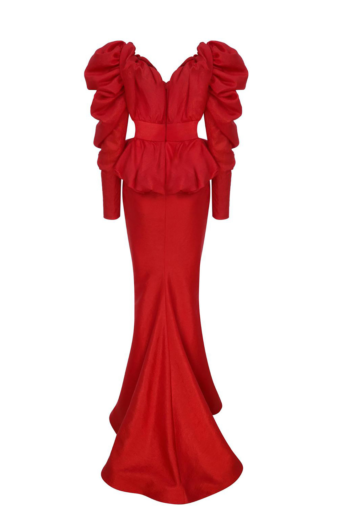 Crepe Mermaid Dress Off-The-Shoulder Bodice