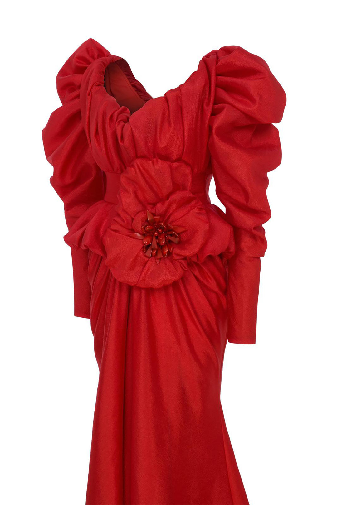 Crepe Mermaid Dress Off-The-Shoulder Bodice