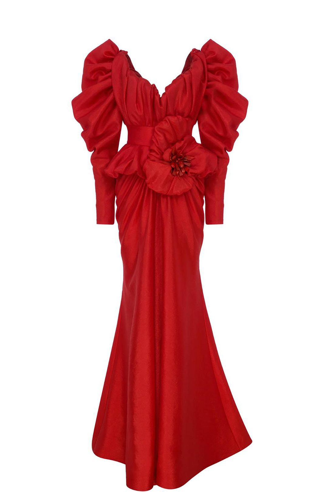 Crepe Mermaid Dress Off-The-Shoulder Bodice