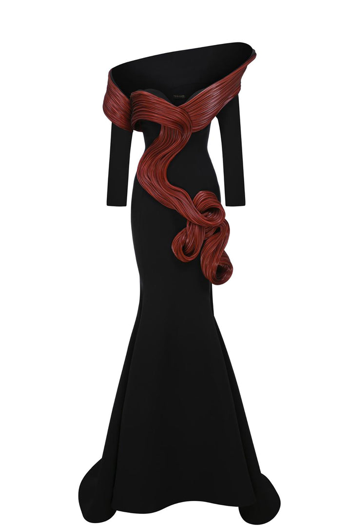 Mermaid Dress with Off-The-Shoulder Neckline