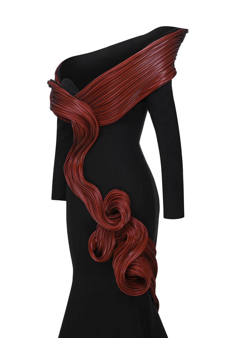 Mermaid Dress with Off-The-Shoulder Neckline