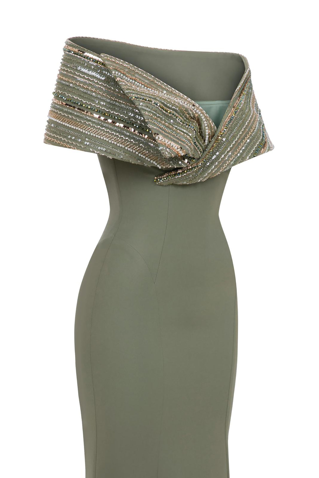 Mermaid Satin Off-The-Shoulder