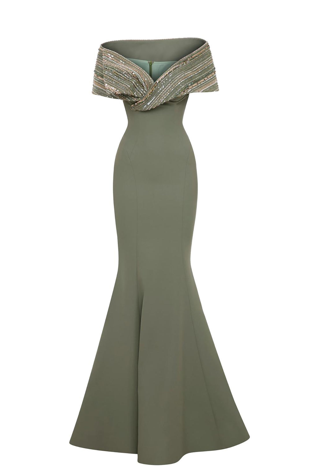 Mermaid Satin Off-The-Shoulder