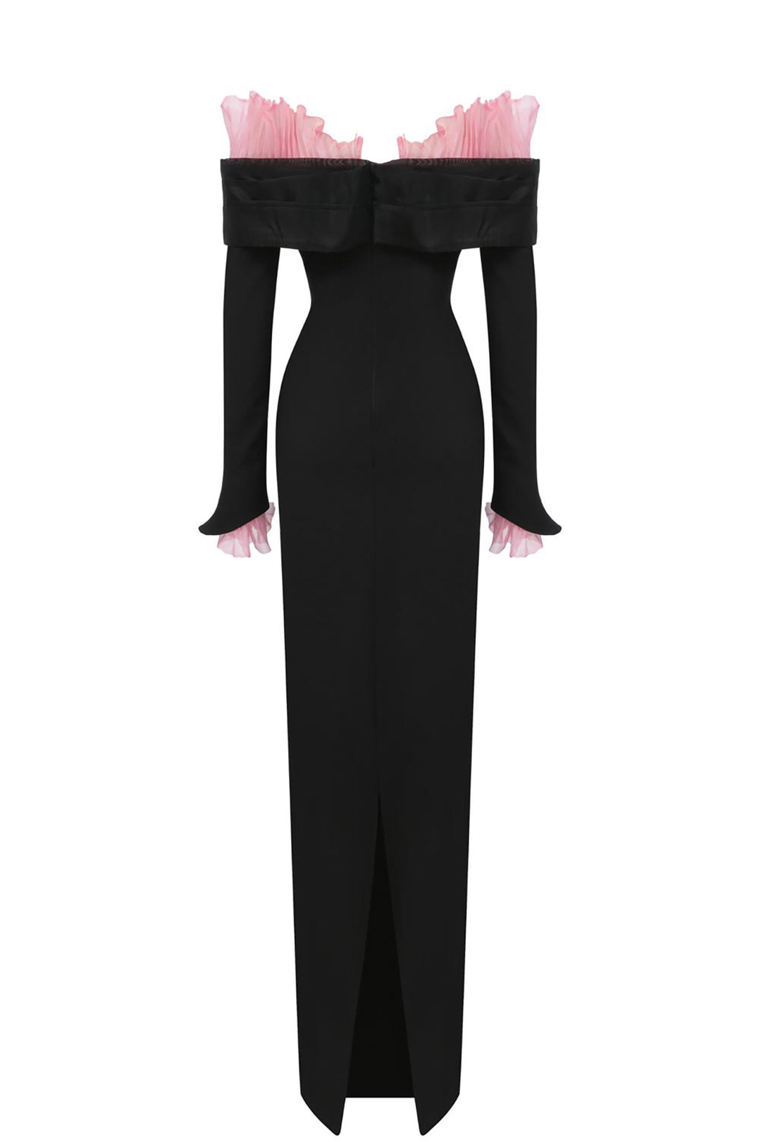 One-Shoulder Crepe Dress with Edges