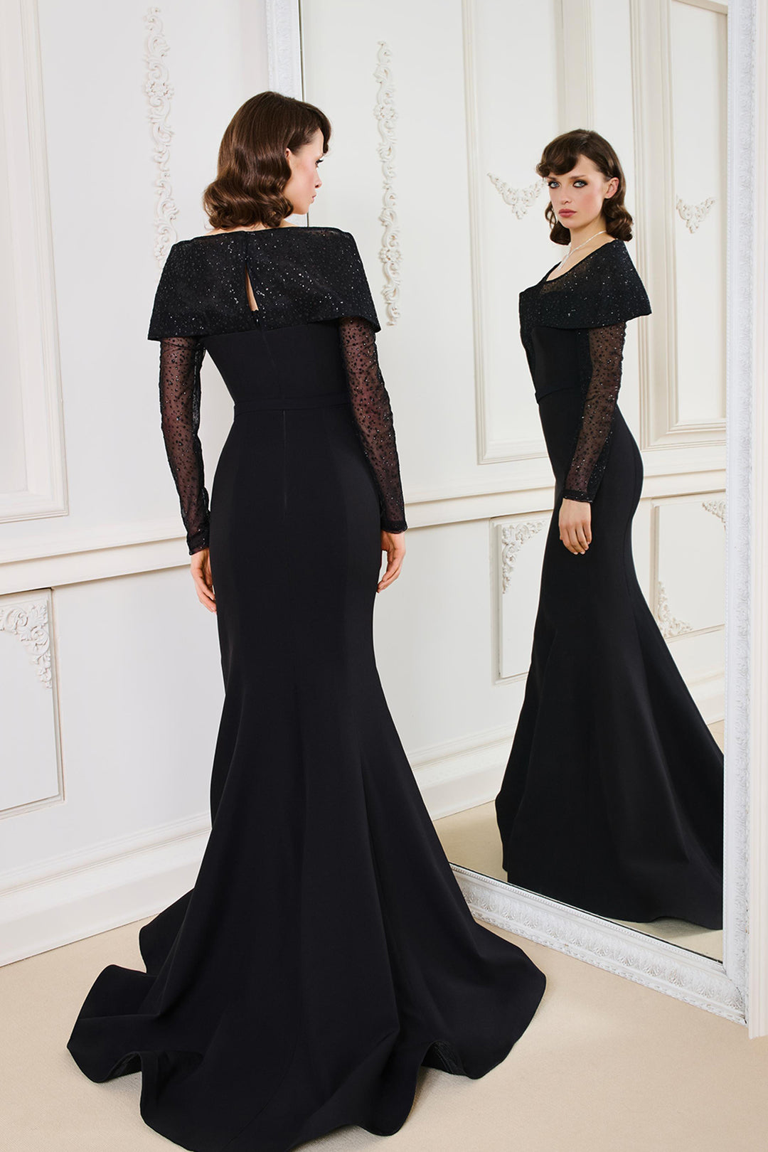 Mermaid Dress with Off-The-Shoulder Neckline