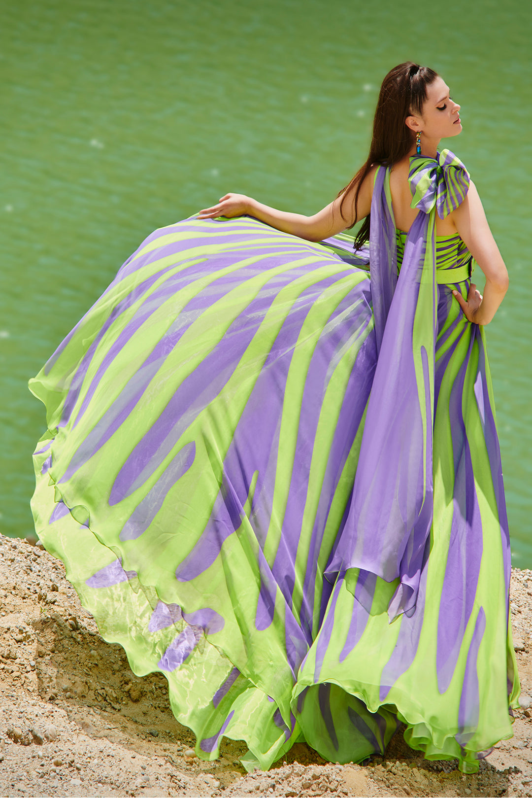 Halterneck A-Line with Panelled Skirt