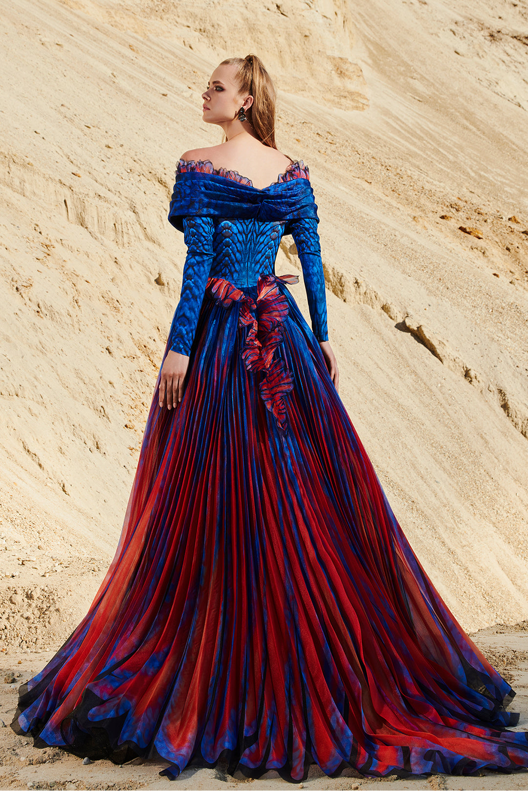 multicolor off shoulder dress Off-Shoulder Rainbow Maxi Dress Multicolor / M