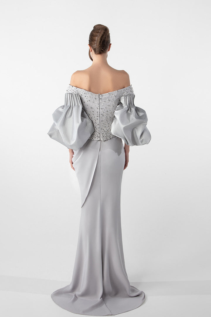 Off-Shoulder Embellished Gown