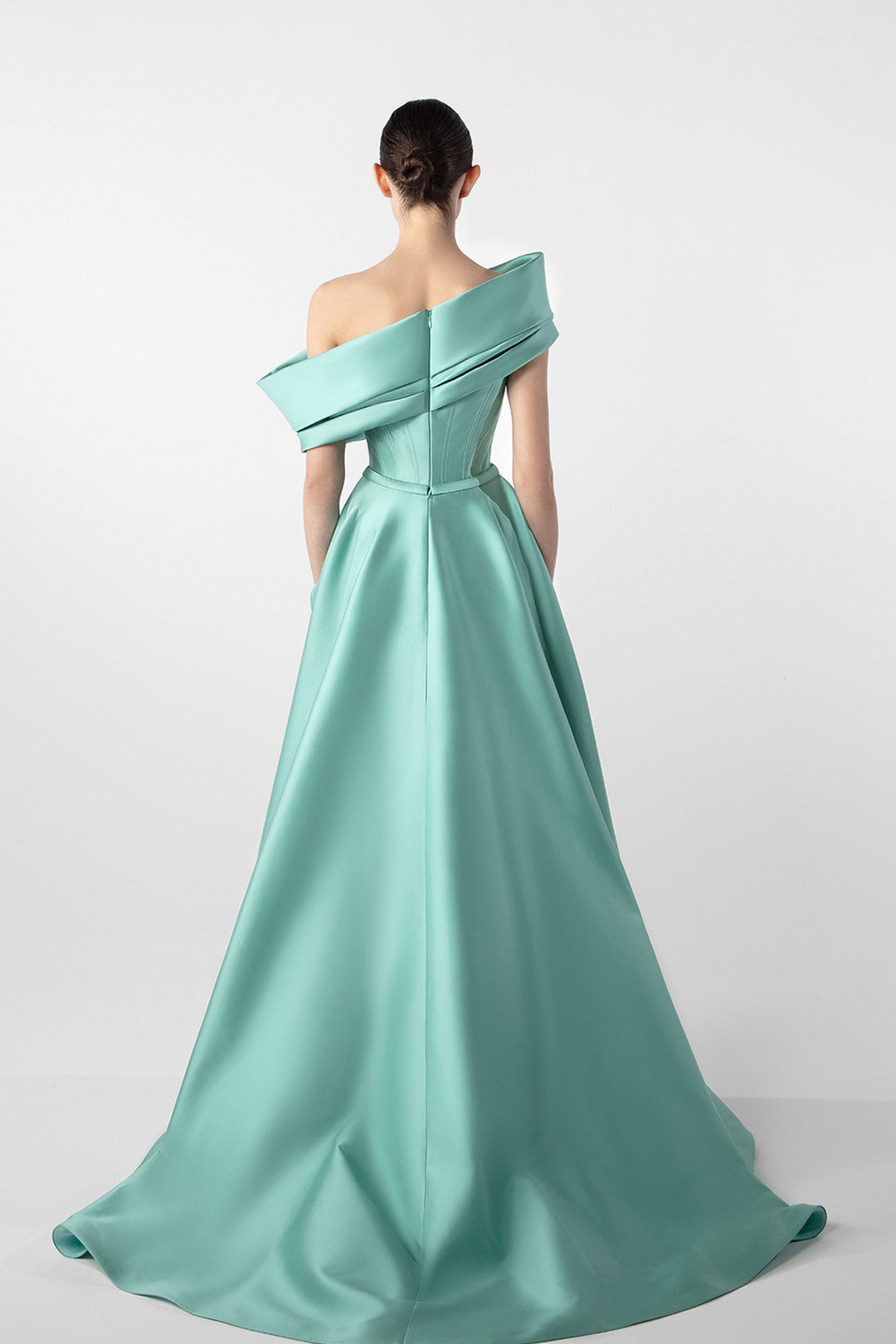 Pleated Corset Dress with Printed Detail