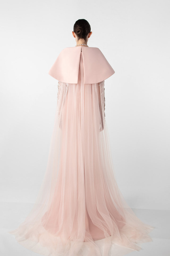 Hand-Embroidered Gloves and Crepe Mermaid Dress