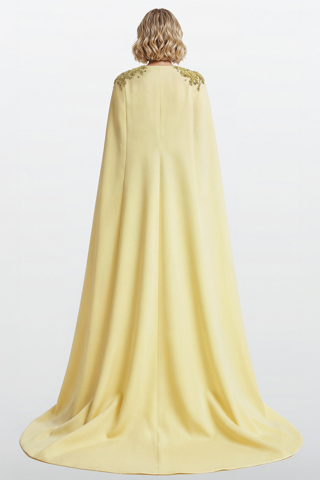Fitted Gown with Embroidered Waist Detail