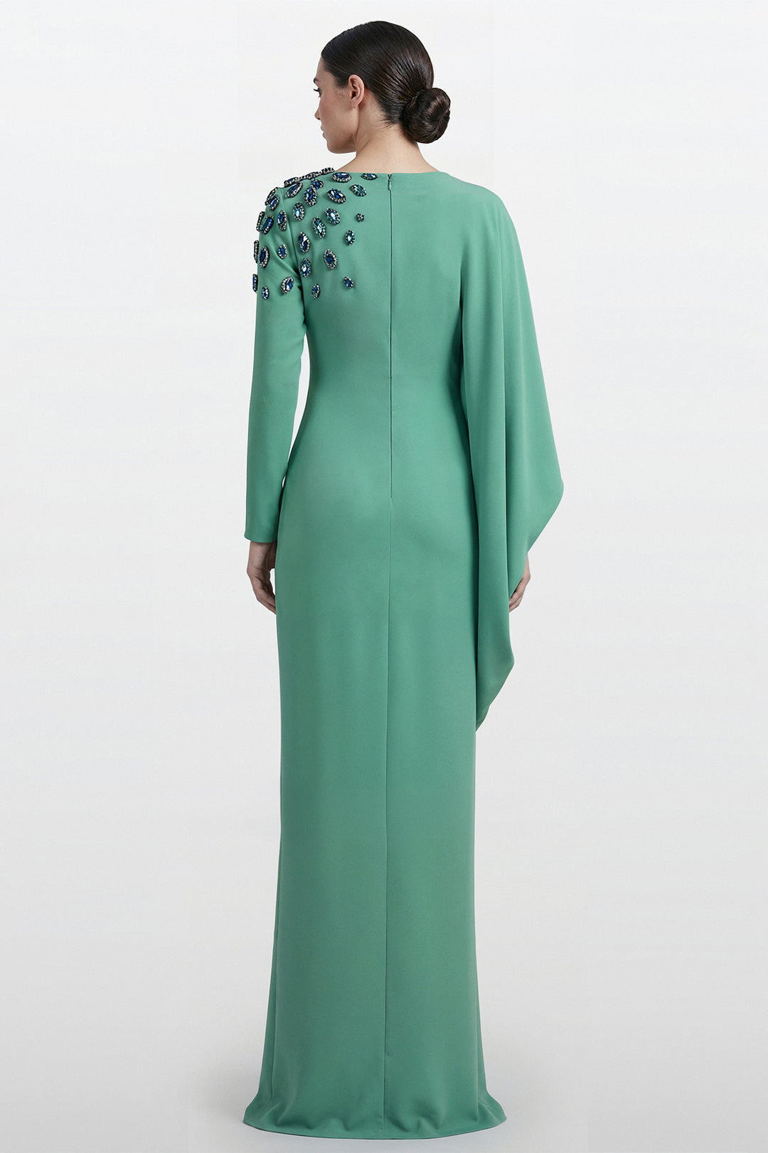 Crepe reverse satin gown