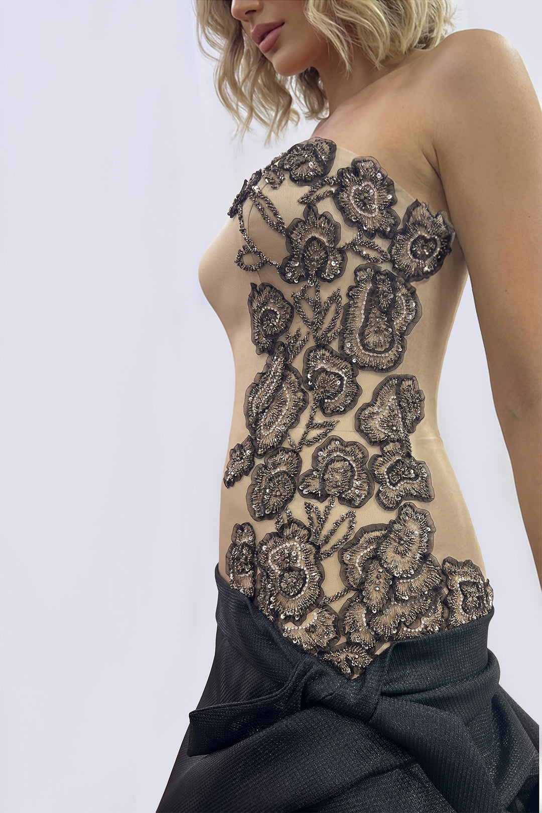 Embroidered Corset Gazar Gown
