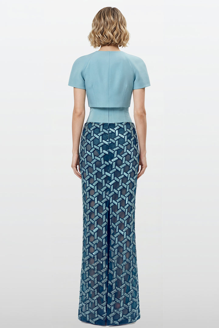 Structured Bodice Gown with Mikado Bolero