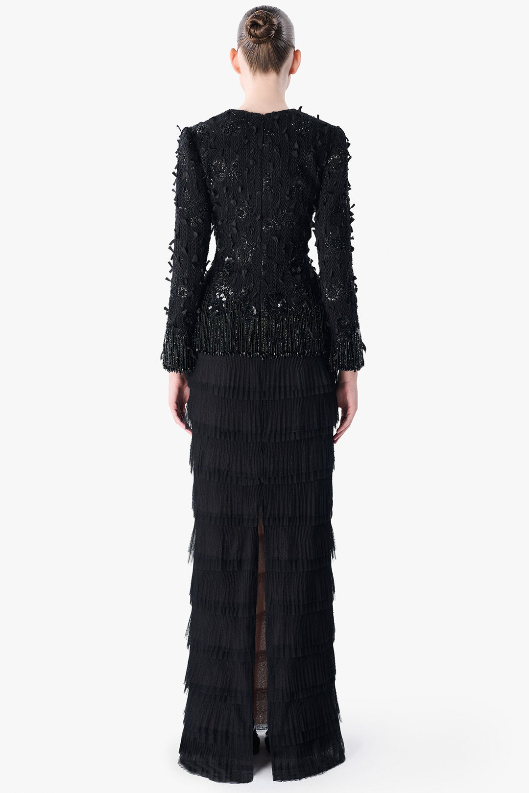 Embroidered Jacket with Layered Tulle Skirt