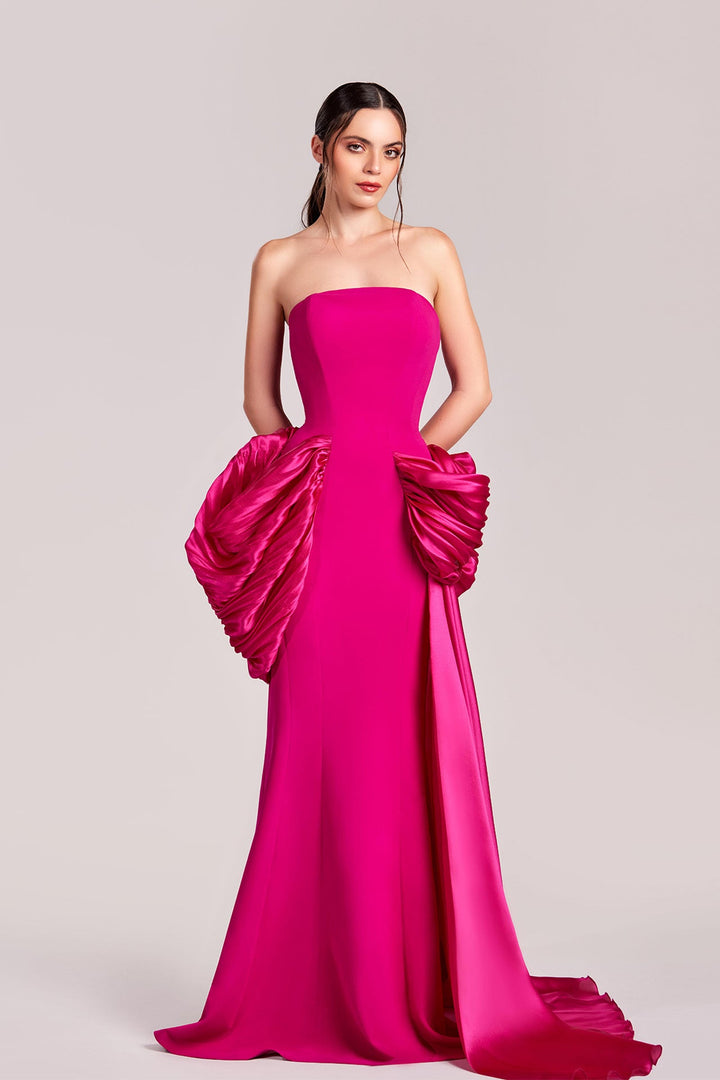 Strapless Dress with Side Trail