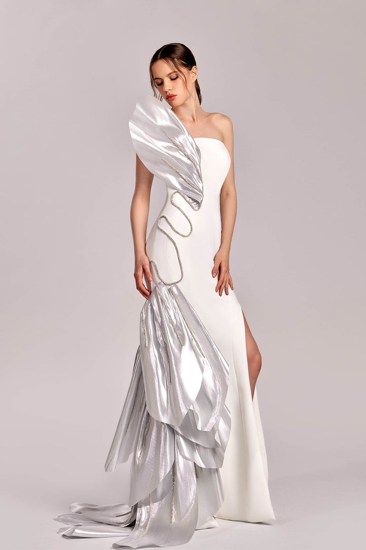 Strapless Metallic Detail Dress