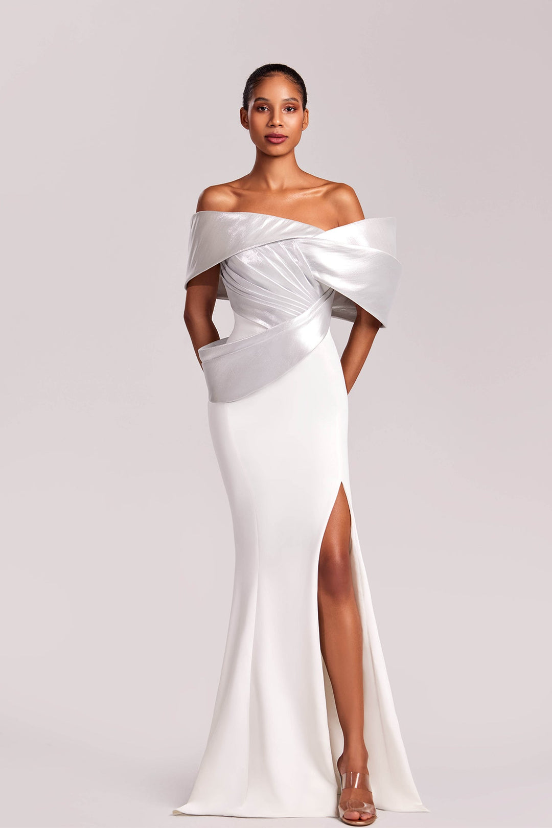 MNM Couture Dress G1841 Off White Silver / 6 MNM Couture Dress G1841 Off White Silver / 6