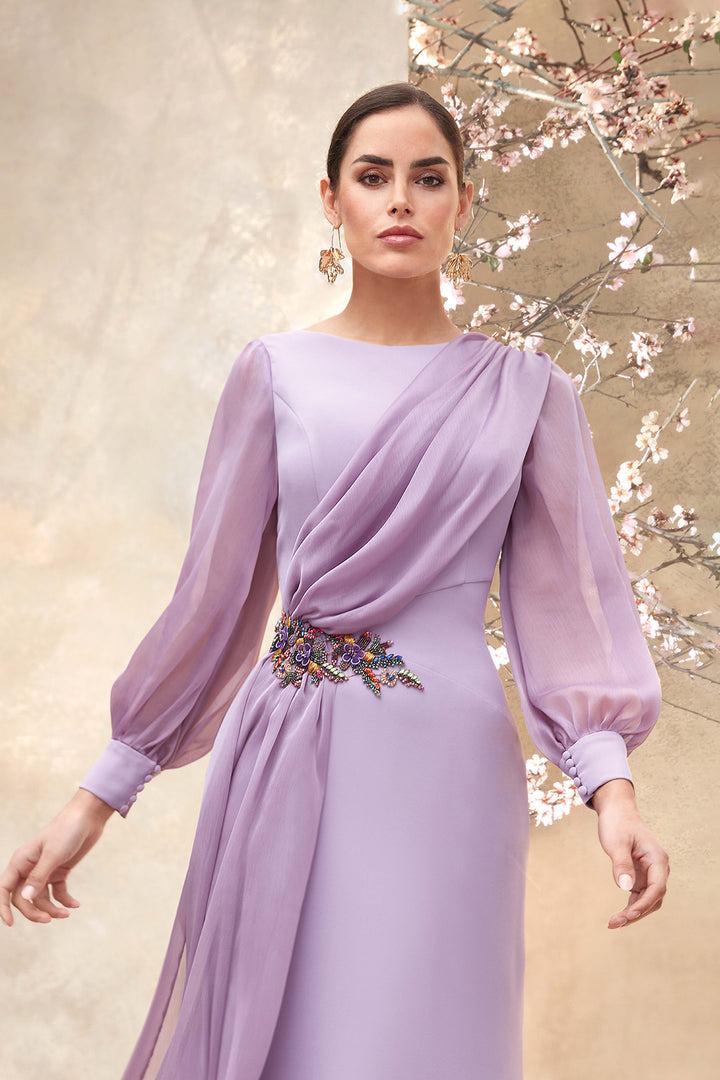 A-line Dress with Jewelled Appliqué