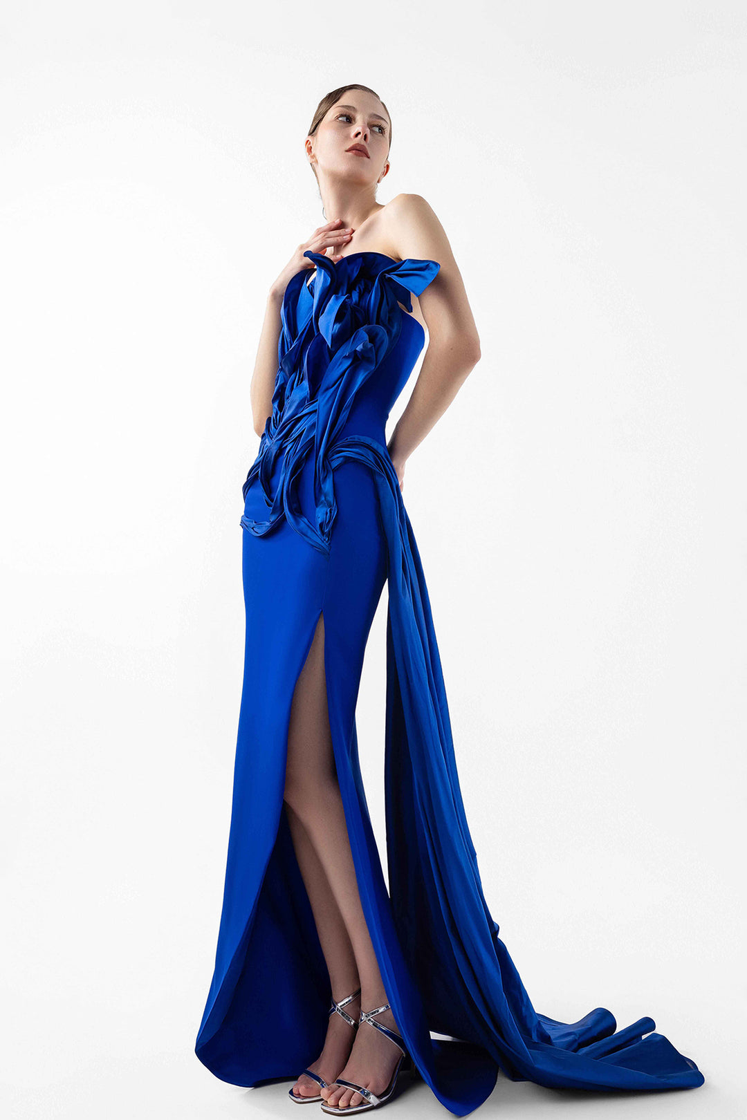 Strapless Sculptural Taffeta Dress