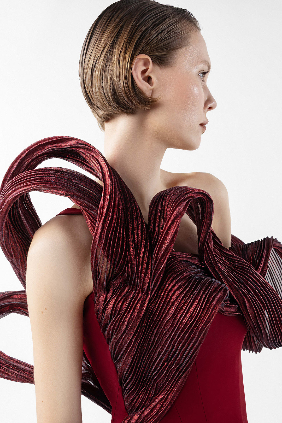 Crimson Crown Sculpted Mermaid Dress