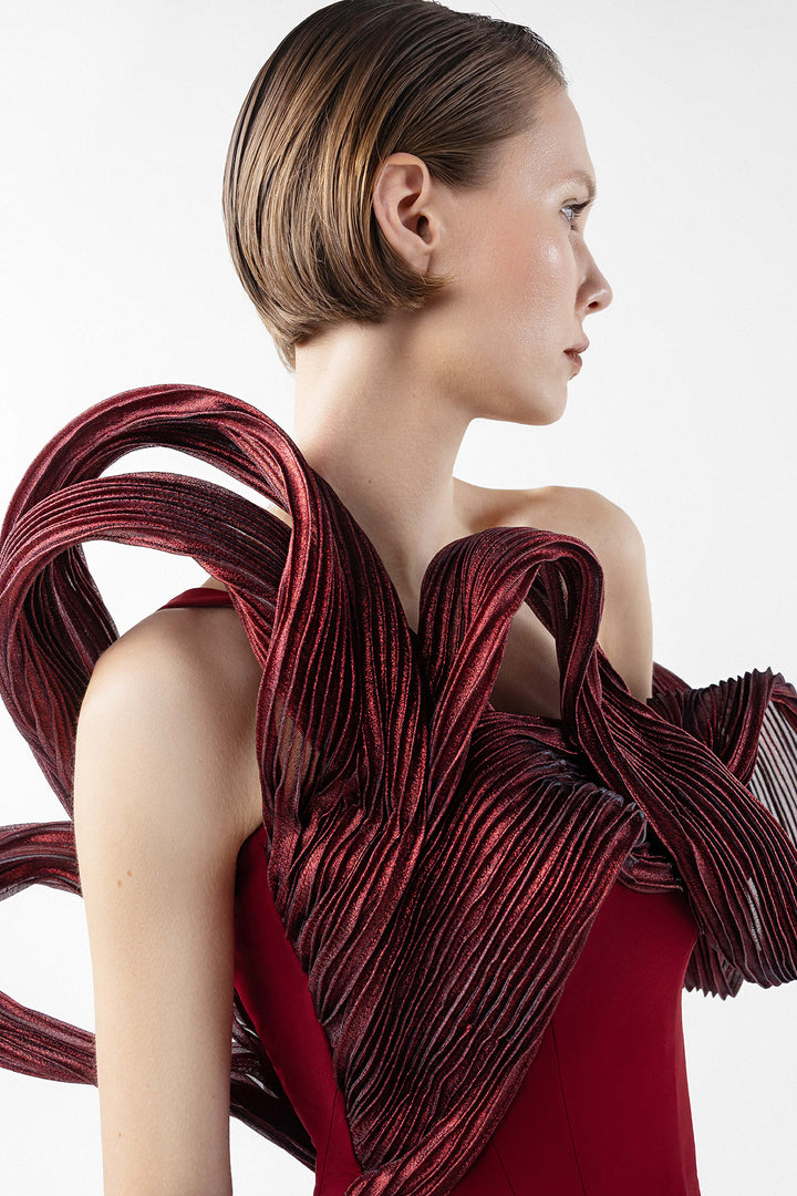 Crimson Crown Sculpted Mermaid Dress