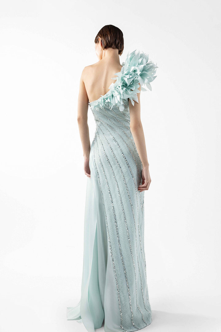 One-Shoulder Beaded Dress