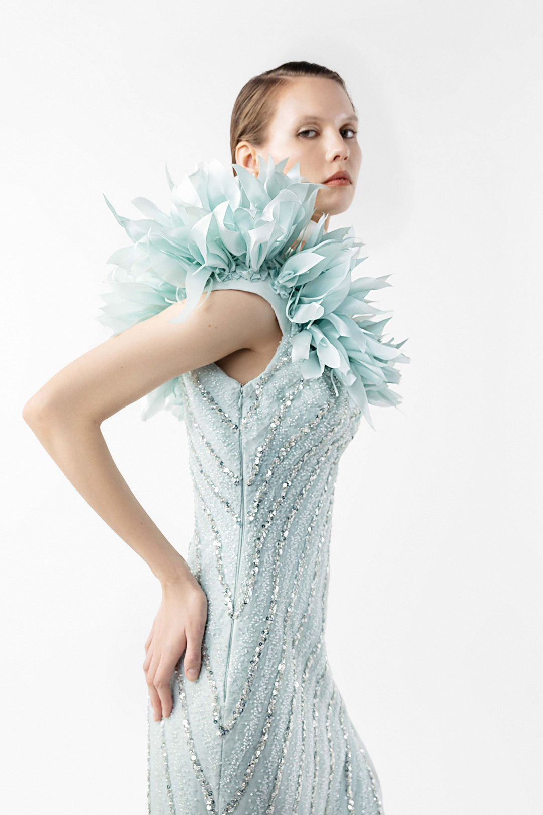 One-Shoulder Beaded Dress