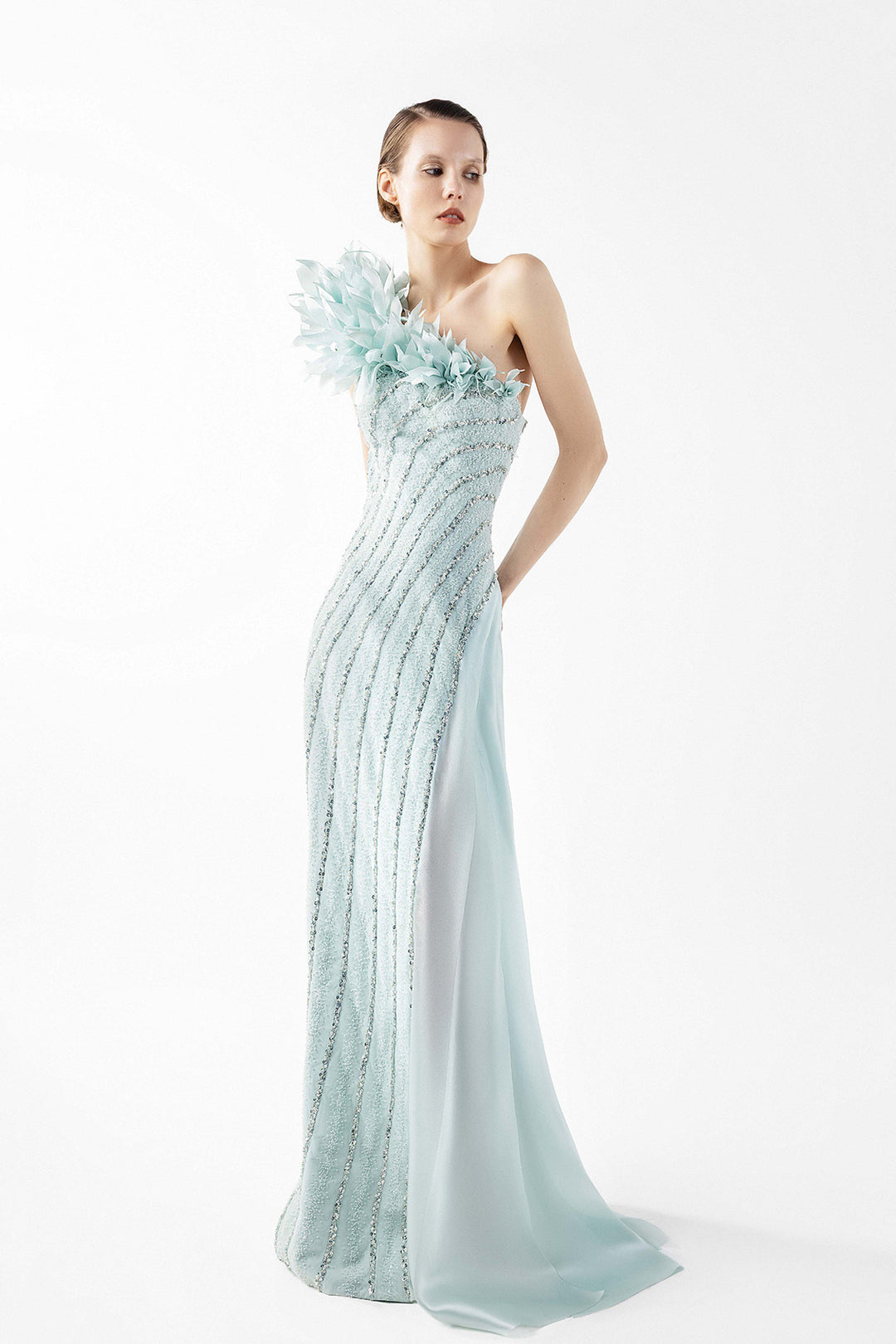 One-Shoulder Beaded Dress