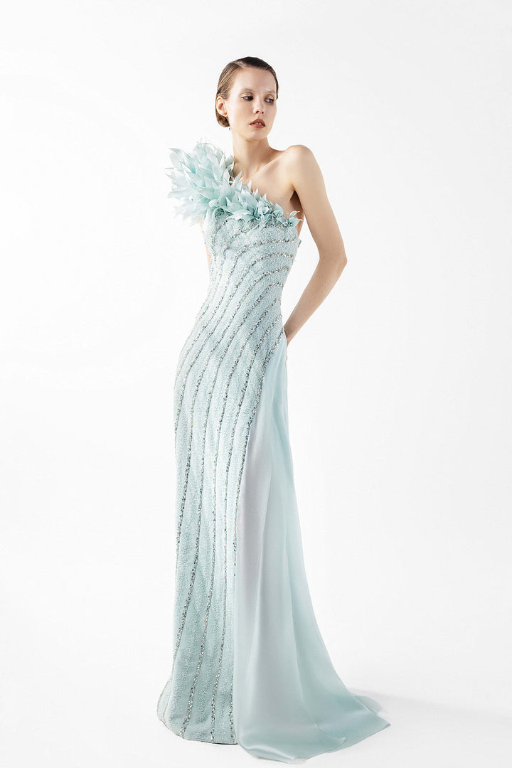 One-Shoulder Beaded Dress