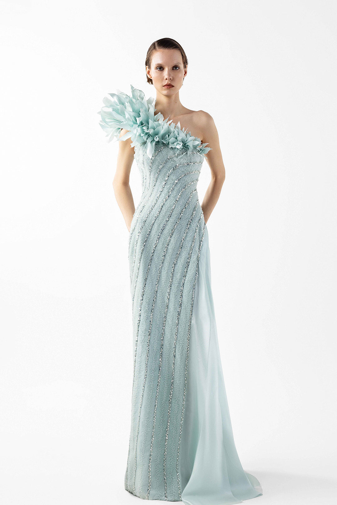 One-Shoulder Beaded Dress M.R DESIGN One-Shoulder Beaded Dress M.R DESIGN