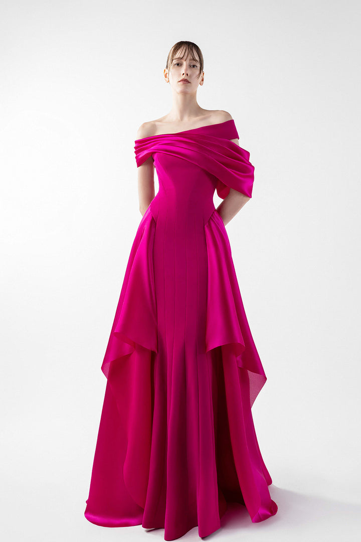 Overskirt Long Dress Off-The-Shoulder