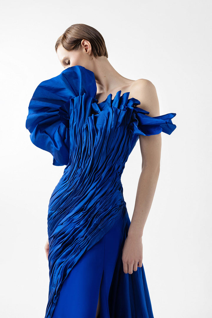 Column Crepe Dress Strapless