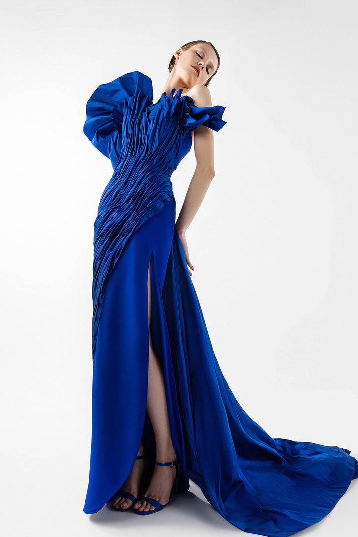 Column Crepe Dress Strapless