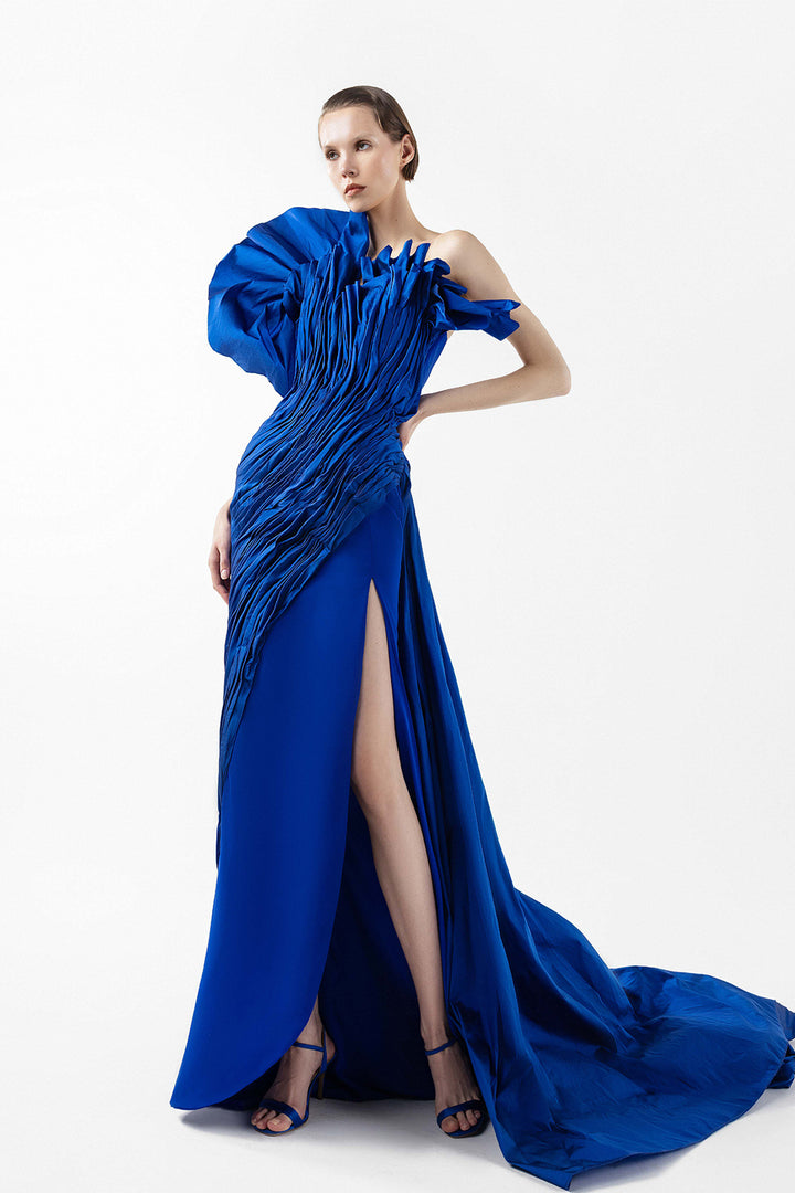 Column Crepe Dress Strapless