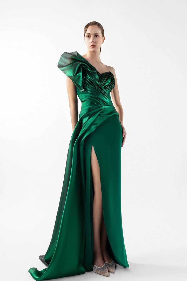 Strapless Dress with Sculpted Swirls