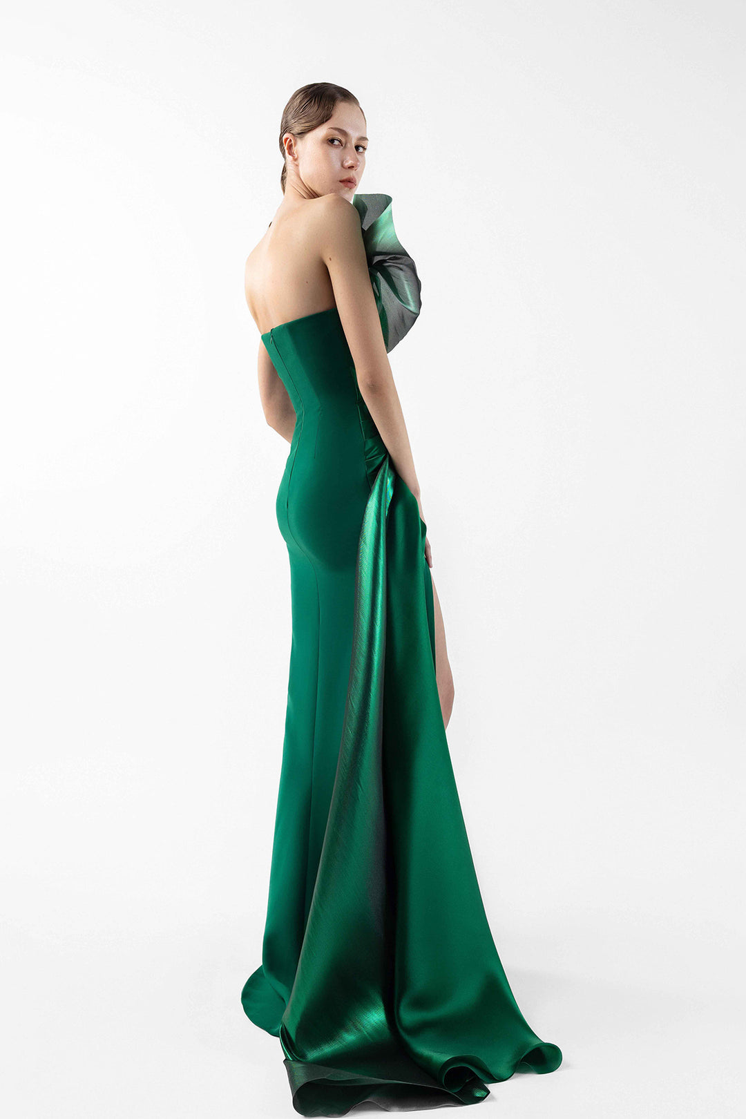 Strapless Dress with Sculpted Swirls