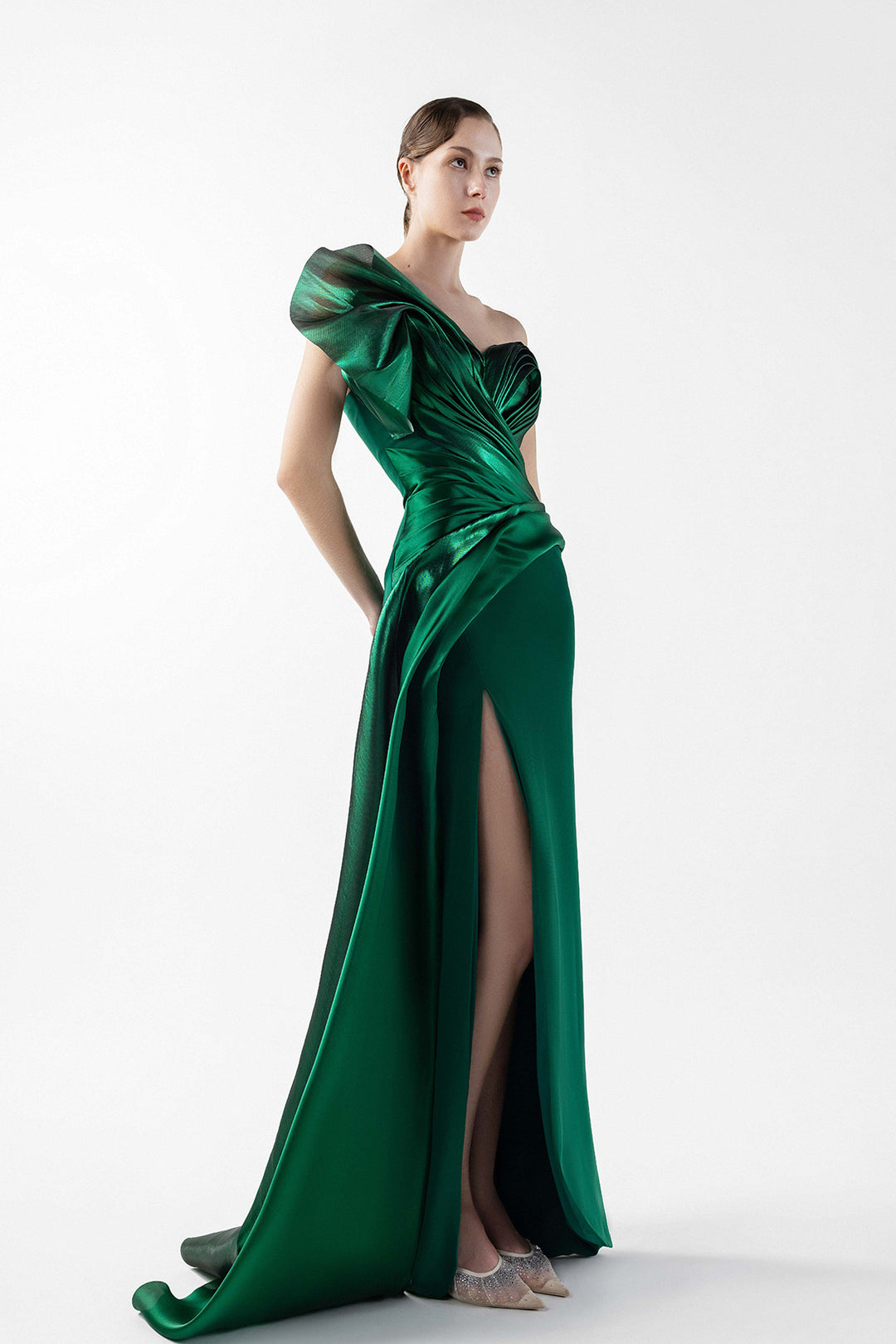 Strapless Dress with Sculpted Swirls