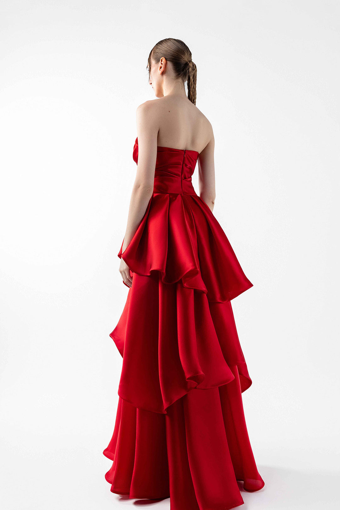 A-Line Organza Strapless Dress