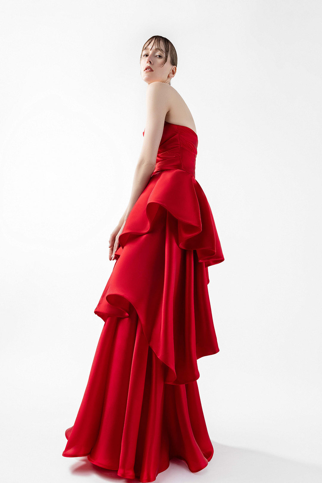 A-Line Organza Strapless Dress