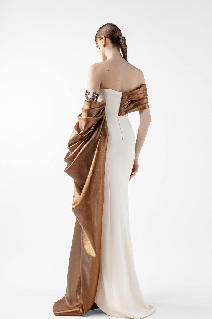 Crepe Dress with Embroidery