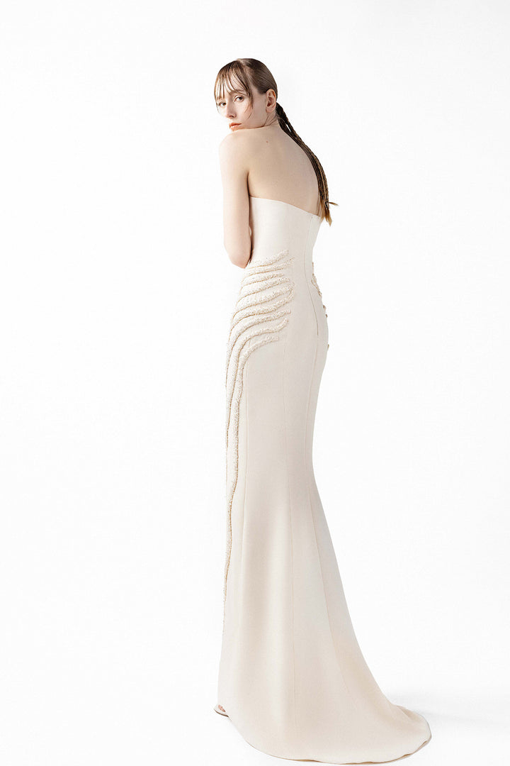 Mermaid Dress with Angular Corset Neckline