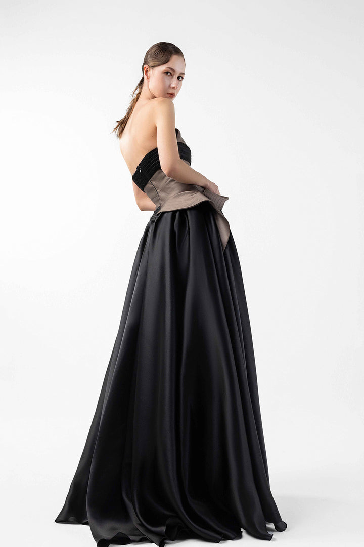 A-line Organza Dress with Corseted Bodice