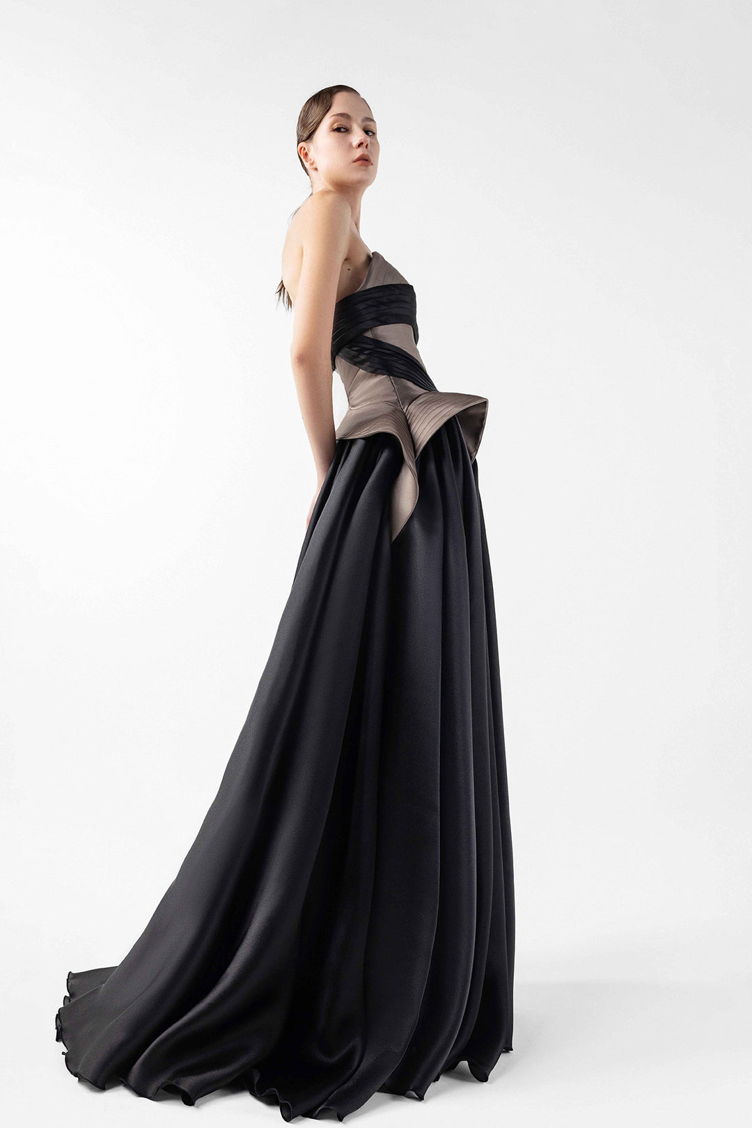 A-line Organza Dress with Corseted Bodice