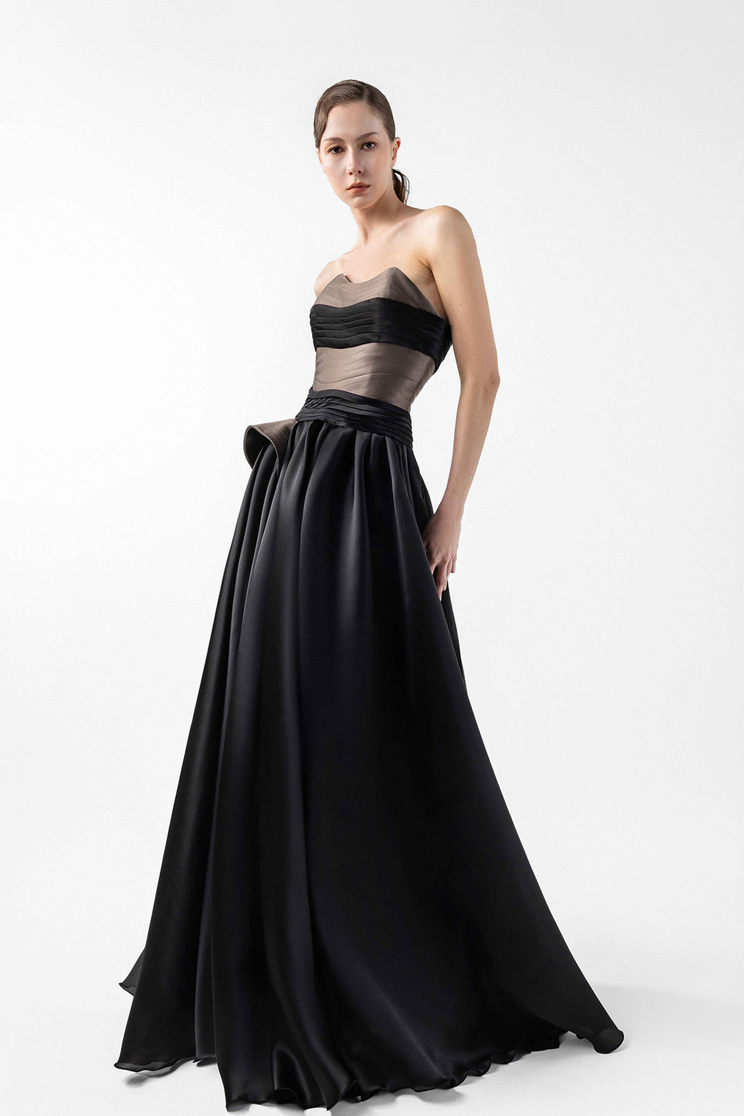 A-line Organza Dress with Corseted Bodice