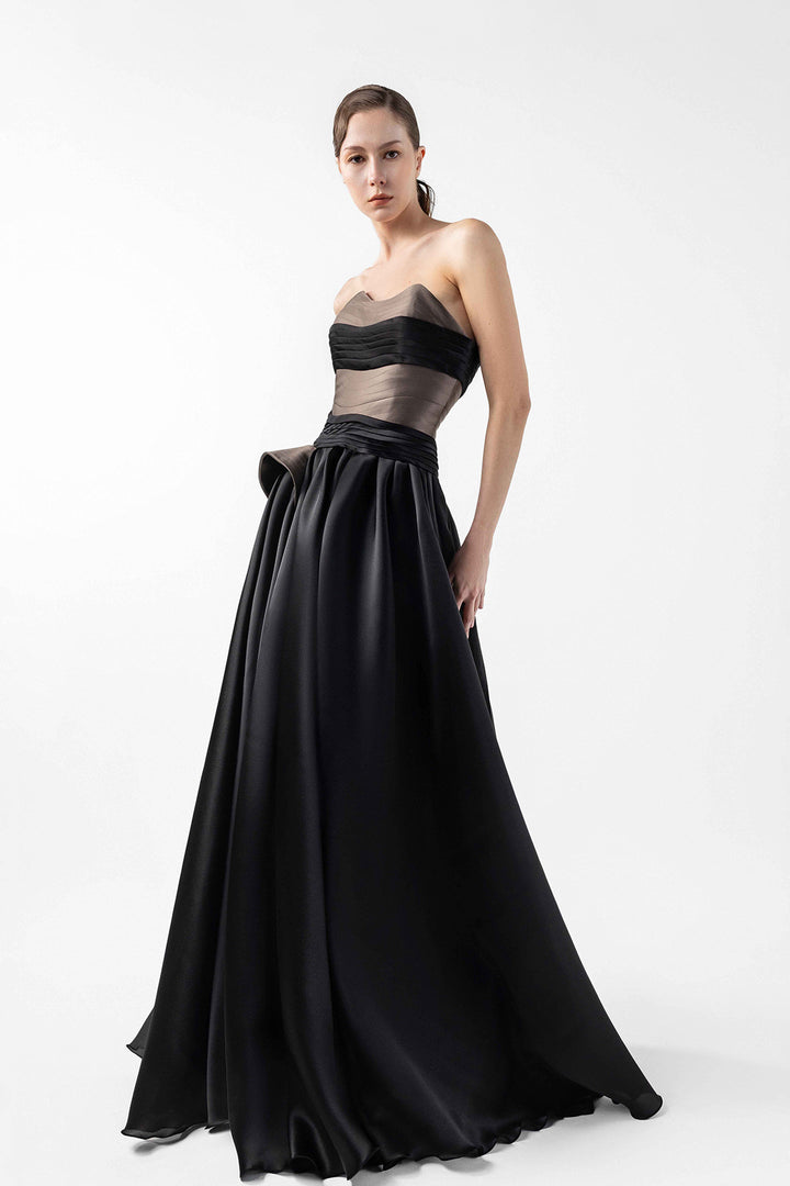 A-line Organza Dress with Corseted Bodice