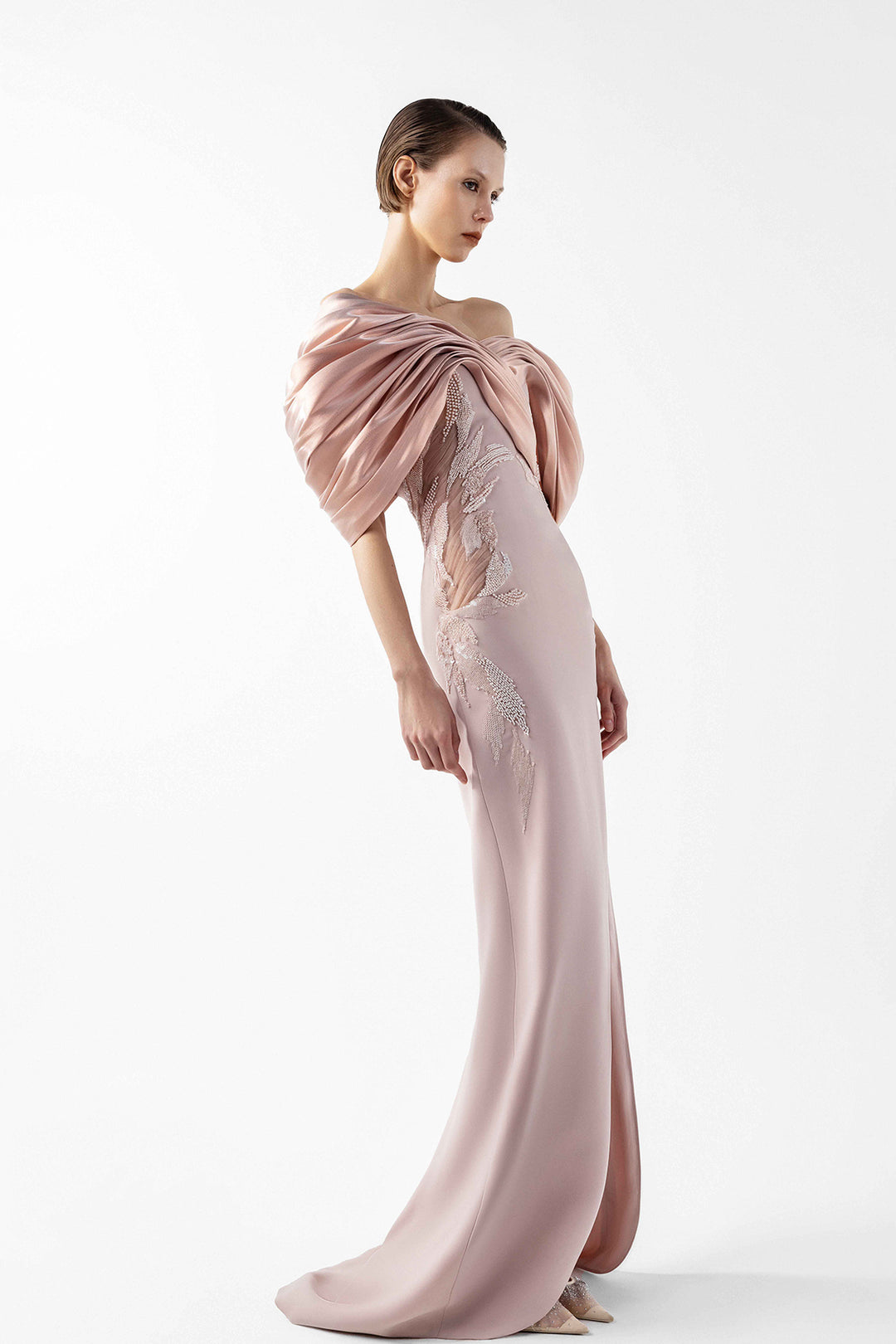 Crepe Off-The-Shoulder Dress