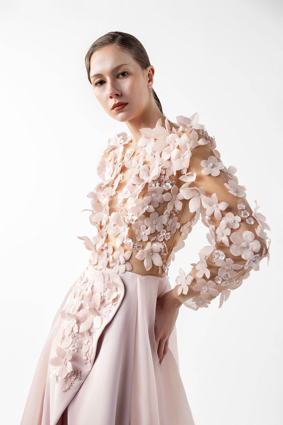 Illusion Tulle Floral Dress