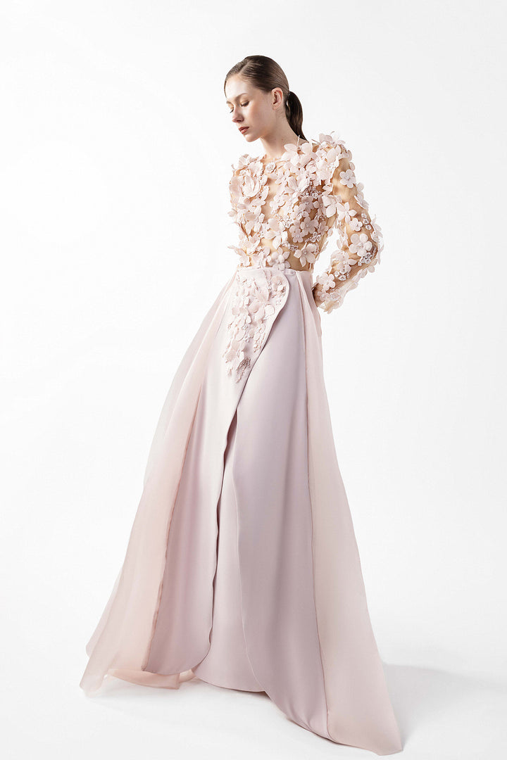 Illusion Tulle Floral Dress