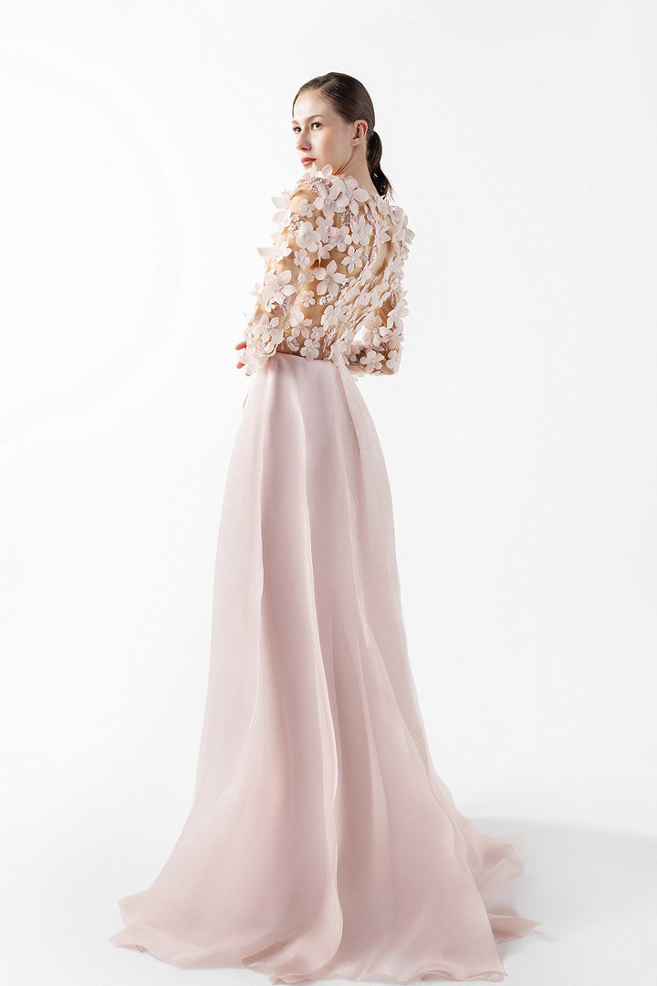 Illusion Tulle Floral Dress